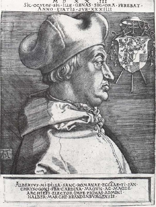 Albrecht Durer Cardinal Albrecht of Bran-Denburg in portrait oil painting image